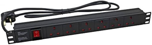 Dynamode 6 Way PDU Extension Lead- 13A Multi Plug Switched Power Distribution Unit (PDU) Rack Mount Charging Station with 1.8 M Cable for Home Office, 19 Inch PDU rackmount for Server Cabinet - Image 4